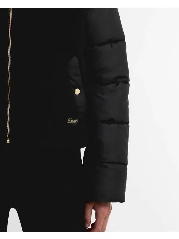 Barbour International Women's Luna Fleece Quilted Jacket - Black Image 6