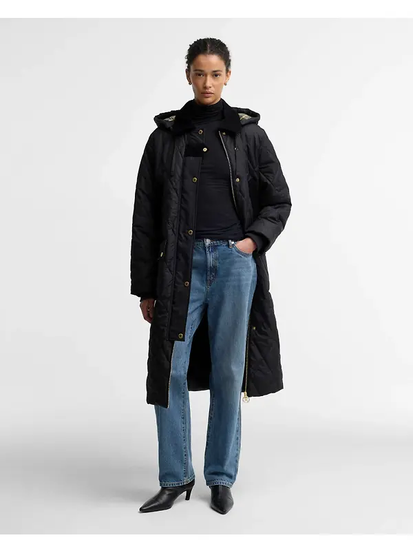 Barbour Women's Rudson Quilted Jacket - Black / Ancient Image 2