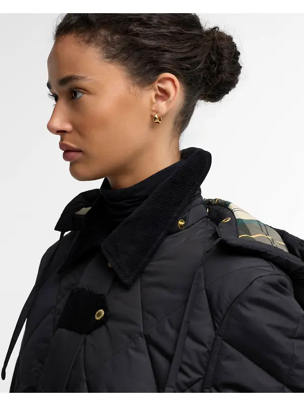Barbour Women's Rudson Quilted Jacket - Black / Ancient Image 4