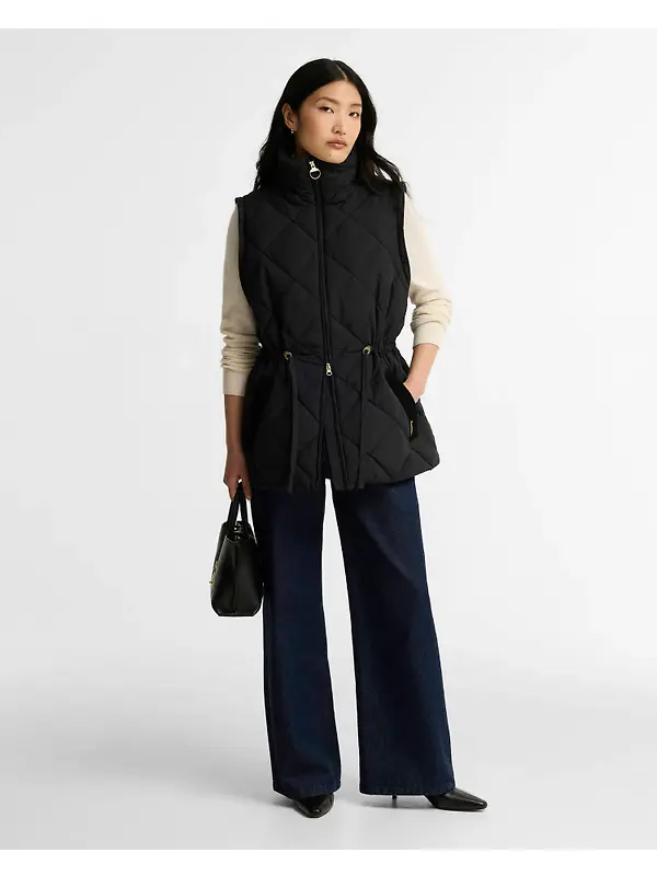 Barbour Women's Tanfield Puffer Jacket - Black / Ancient Image 3