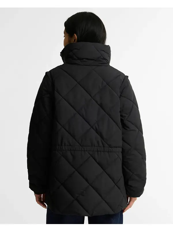 Barbour Women's Tanfield Puffer Jacket - Black / Ancient Image 4