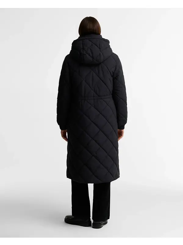 Barbour Women's Alverstone Longline Puffer Jacket - Black / Ancient Image 4