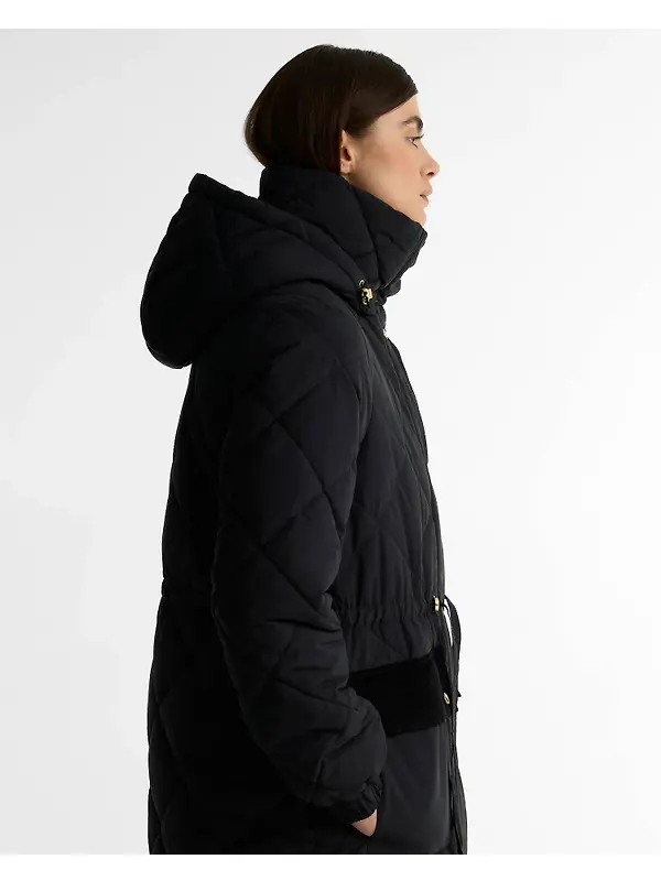 Barbour Women's Alverstone Longline Puffer Jacket - Black / Ancient Image 5