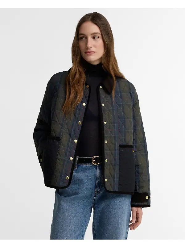 Barbour Women's Ainsdale Check Quilted Jacket - Shadow Classic Image 2