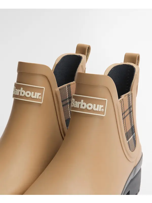 Barbour Women's Mallow Chelsea Welly - Beige/Dress Tartan Image 9