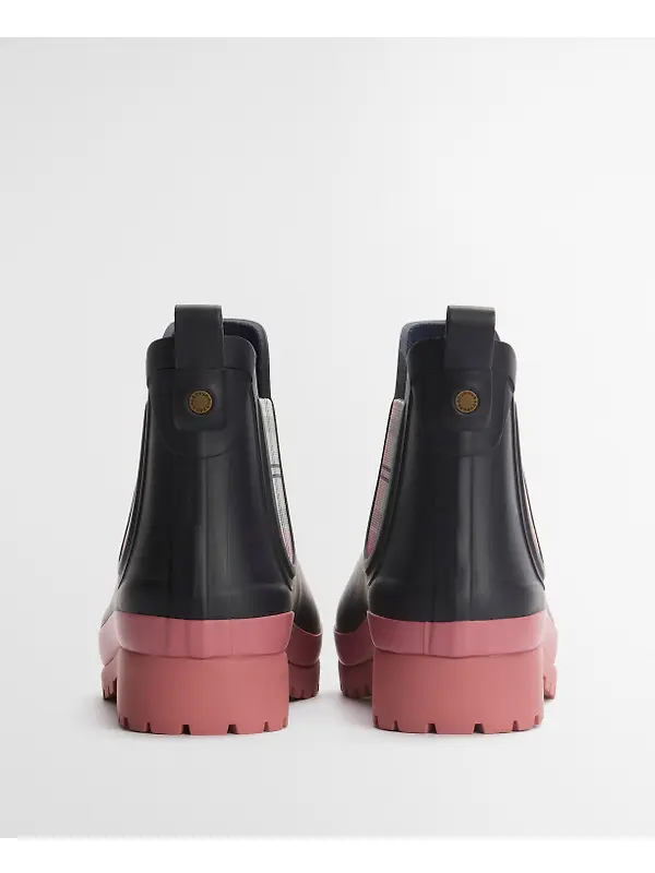 Barbour Women's Mallow Chelsea Welly - Navy/Cherry Blossom Image 3