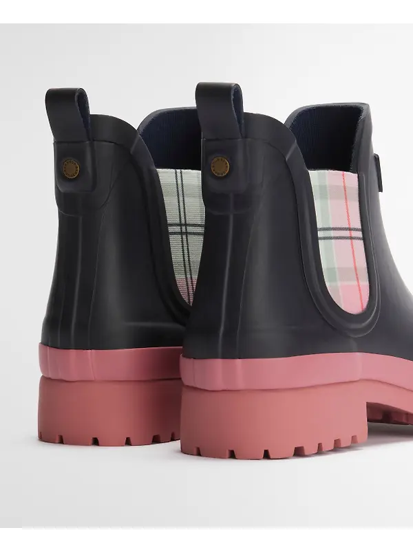 Barbour Women's Mallow Chelsea Welly - Navy/Cherry Blossom Image 6