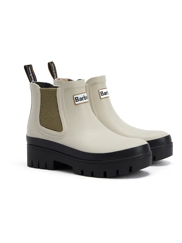 Barbour Women's Halton Ankle Wellingtons - Light Oak/Bleached Olive Image 1