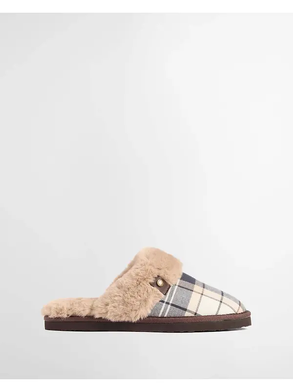 Barbour Women's Claudia Tartan Mule Slippers - Light Birchwood Dress Tartan Image 2