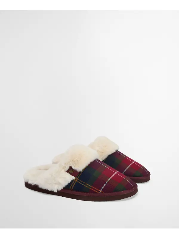 Barbour Women's Claudia Tartan Mule Slippers - Winterberry Tartan Image 4
