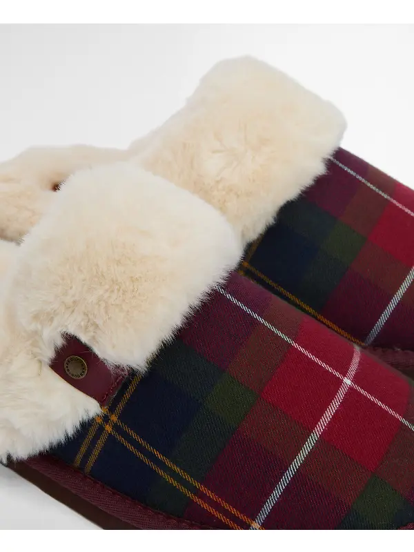 Barbour Women's Claudia Tartan Mule Slippers - Winterberry Tartan Image 6