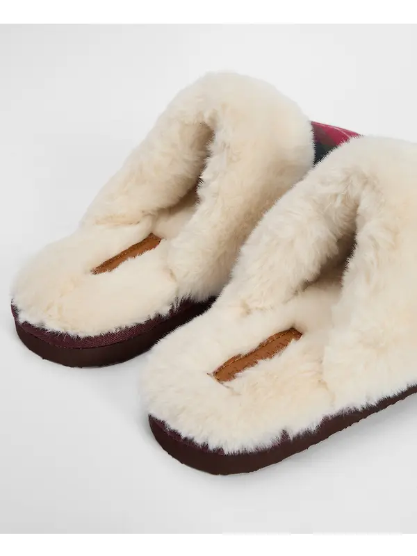 Barbour Women's Claudia Tartan Mule Slippers - Winterberry Tartan Image 7