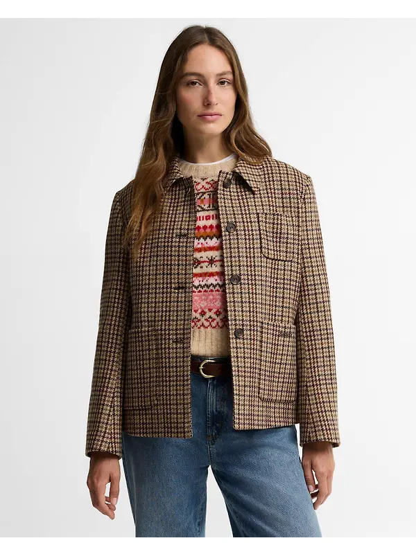Barbour Women's Austen Wool Tailored Jacket - Classic Beige Check Image 2