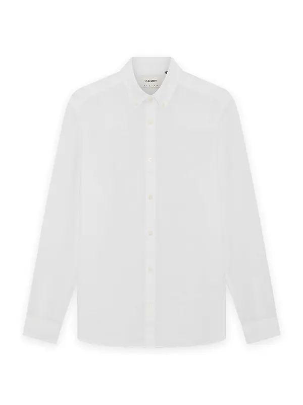 Lyle & Scott Men's Long Sleeve Linen Shirt - White Image 1