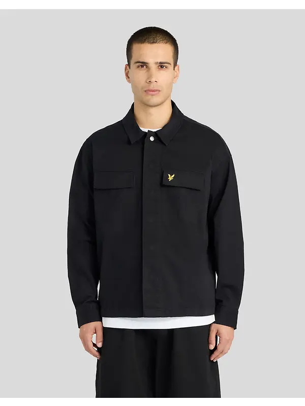 Lyle & Scott Men's Washed Overshirt - Jet Black Image 2