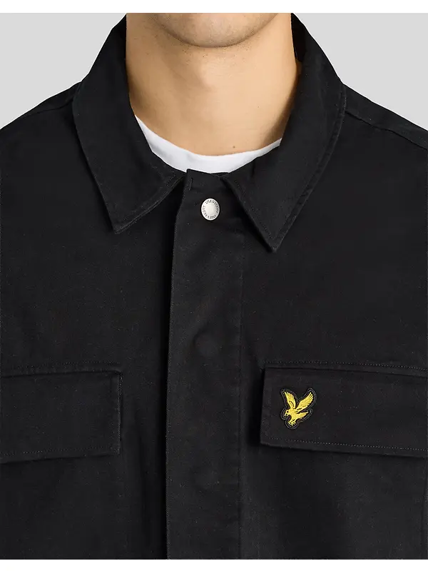 Lyle & Scott Men's Washed Overshirt - Jet Black Image 4