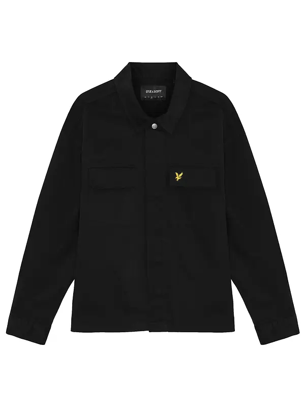 Lyle & Scott Men's Washed Overshirt - Jet Black Image 1