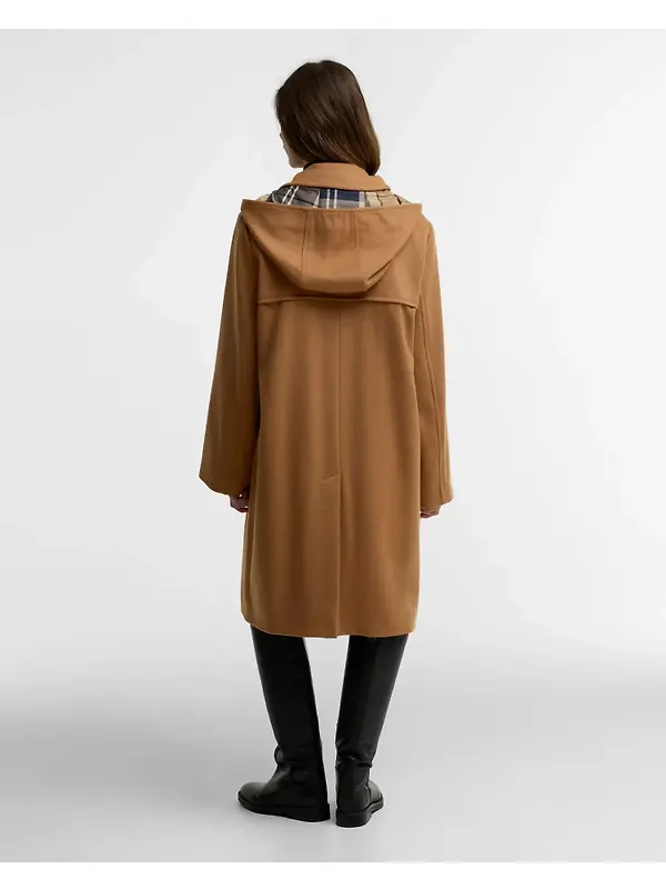 Barbour Women's Melody Wool Duffle Coat - Beige / Birchwood Dress Image 4