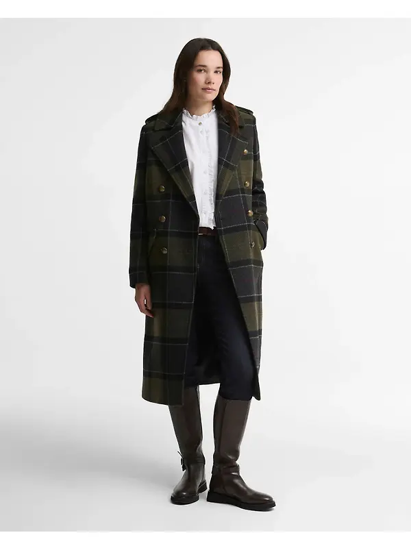 Barbour Women's Cottesmore Checked Wool Coat - Shadow Classic Tartan Image 2