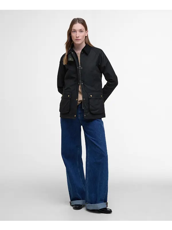 Barbour Women's Acorn Wax Jacket - Black/Classic Image 3