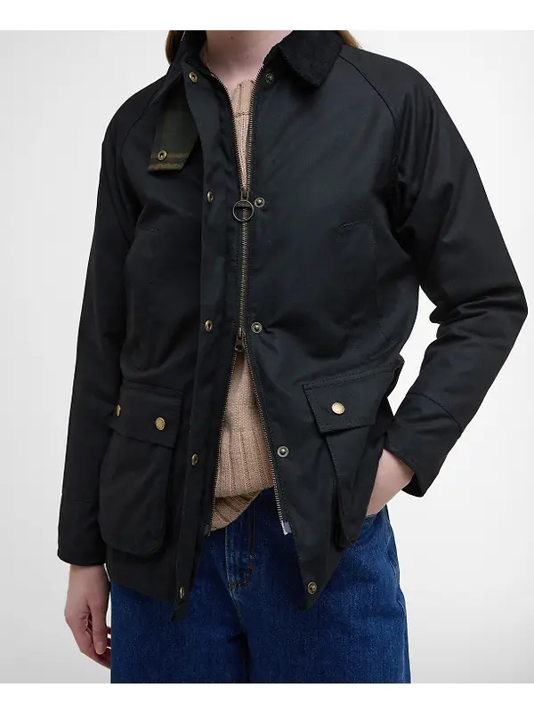 Barbour Women's Acorn Wax Jacket - Black/Classic Image 7