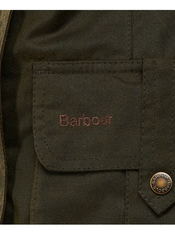 Barbour Women's Winter Defence Waxed Jacket - Olive/Classic Image 7