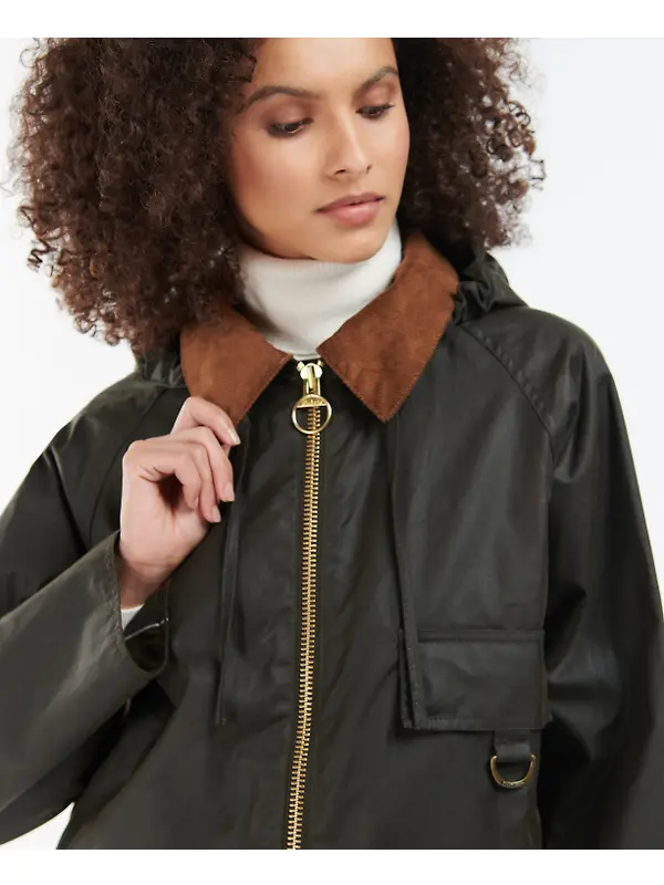 Barbour Women's Highclere Wax Jacket - Olive Image 6