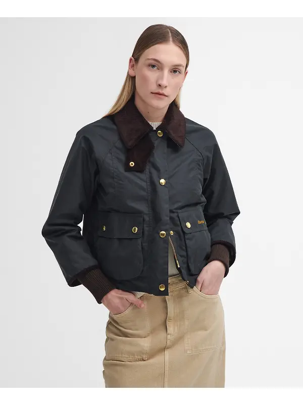 Barbour Women's Cropped Beadnell Wax Jacket - Sage/Ancient Image 2