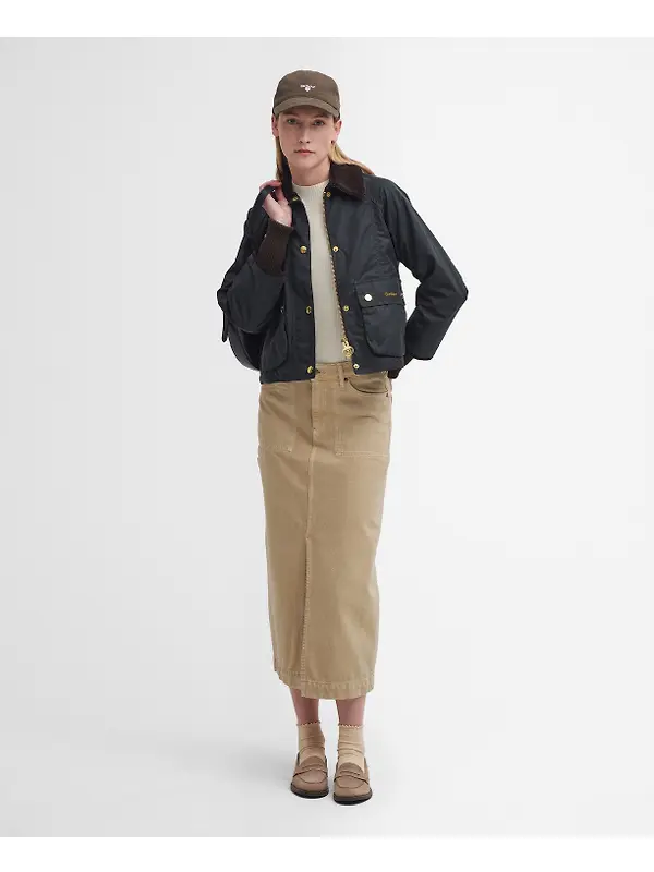 Barbour Women's Cropped Beadnell Wax Jacket - Sage/Ancient Image 3