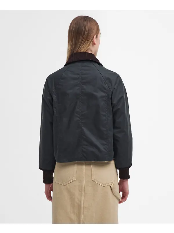 Barbour Women's Cropped Beadnell Wax Jacket - Sage/Ancient Image 4