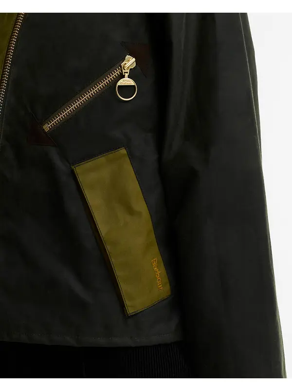 Barbour Women's Arlene Waxed Jacket - Golden Olive / Fern / Bordeaux / Muted Image 6