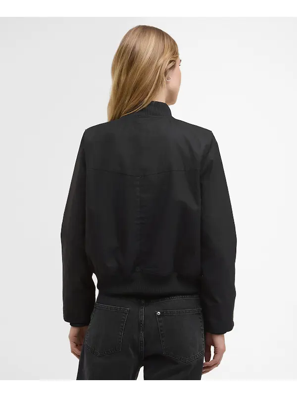 Barbour International Women's Patsy Wax Bomber Jacket - Black Image 4