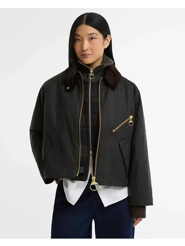 Barbour Women's Arlene Checked Waxed Jacket - Classic / Shadow Classic Image 2