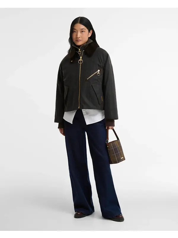 Barbour Women's Arlene Checked Waxed Jacket - Classic / Shadow Classic Image 3