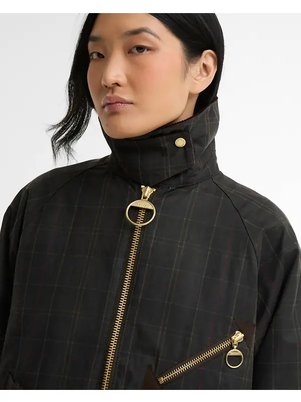 Barbour Women's Arlene Checked Waxed Jacket - Classic / Shadow Classic Image 5