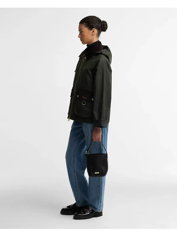 Barbour Women's Carville Waxed Jacket - Fern / Shadow Classic Image 3