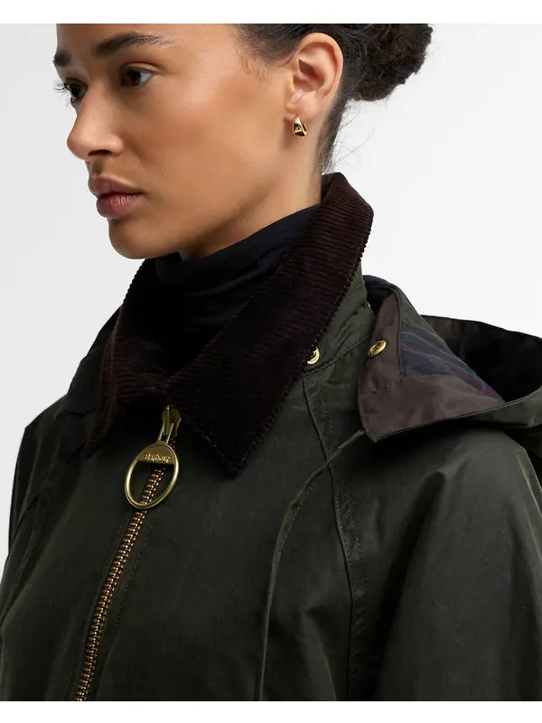 Barbour Women's Carville Waxed Jacket - Fern / Shadow Classic Image 5