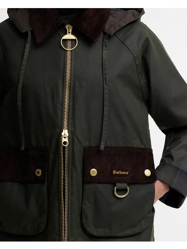 Barbour Women's Carville Waxed Jacket - Fern / Shadow Classic Image 6