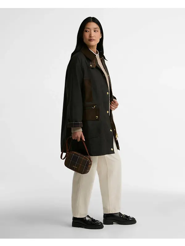 Barbour Women's Icons Modern Beaufort Waxed Jacket - Olive / Classic Image 3