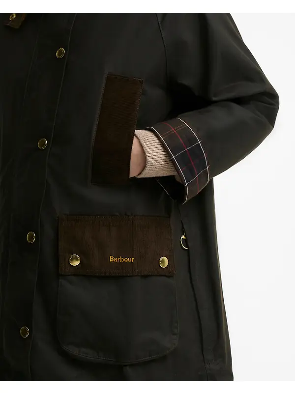 Barbour Women's Icons Modern Beaufort Waxed Jacket - Olive / Classic Image 7