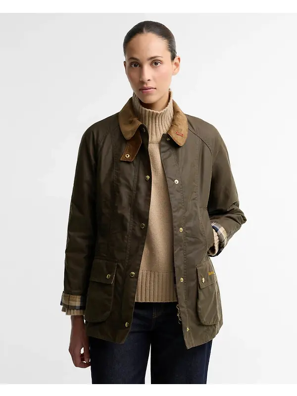 Barbour Women's Icons Beadnell Waxed Jacket - Beech / Birchwood Image 2