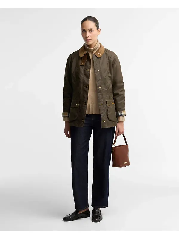 Barbour Women's Icons Beadnell Waxed Jacket - Beech / Birchwood Image 3