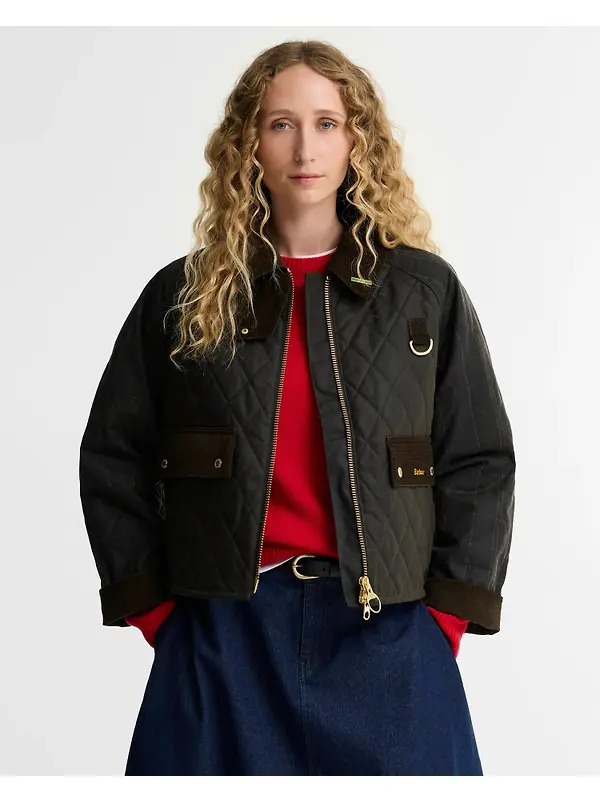 Barbour Women's Tartan Reimagined Icons Tartan Quilted Spey Waxed Jacket - Olive / Classic Image 2