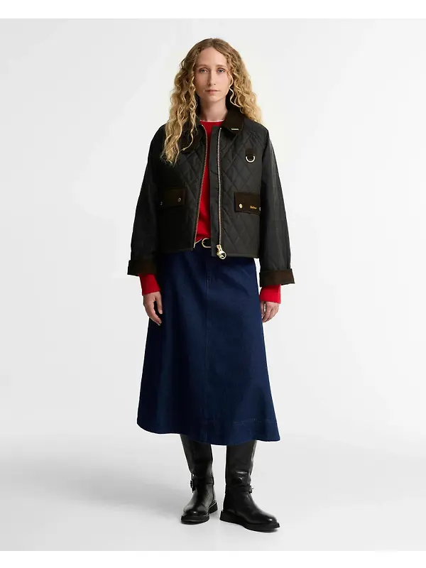 Barbour Women's Tartan Reimagined Icons Tartan Quilted Spey Waxed Jacket - Olive / Classic Image 3