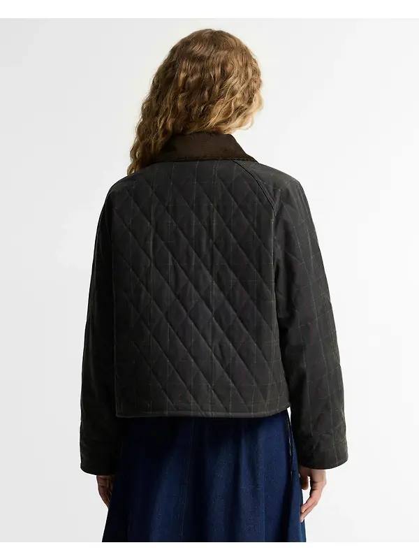 Barbour Women's Tartan Reimagined Icons Tartan Quilted Spey Waxed Jacket - Olive / Classic Image 4