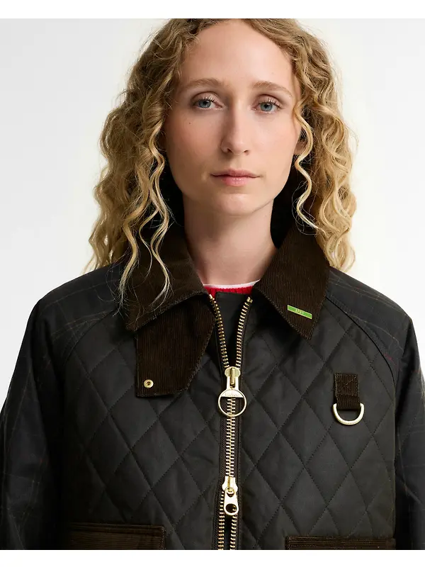 Barbour Women's Tartan Reimagined Icons Tartan Quilted Spey Waxed Jacket - Olive / Classic Image 6