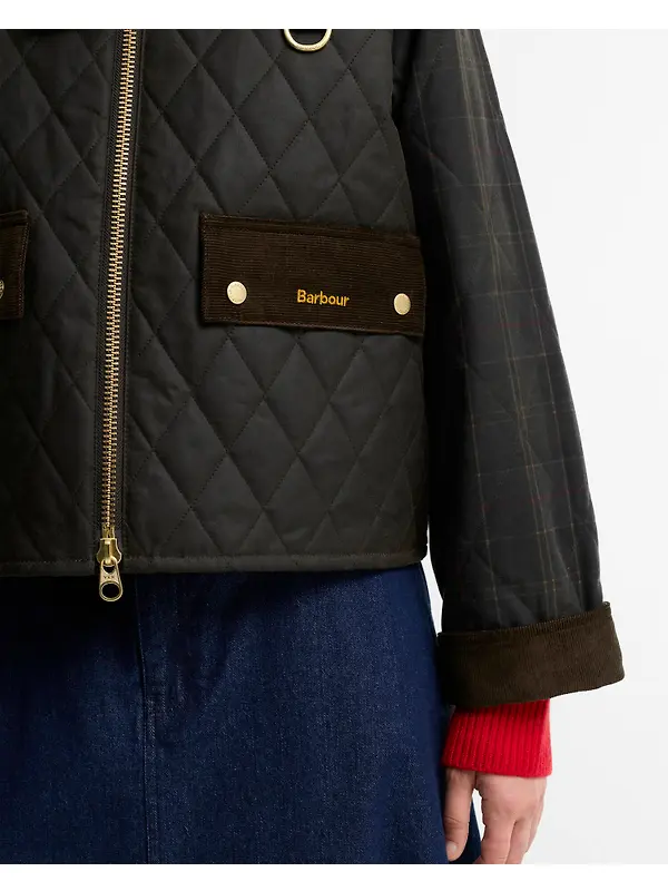 Barbour Women's Tartan Reimagined Icons Tartan Quilted Spey Waxed Jacket - Olive / Classic Image 7