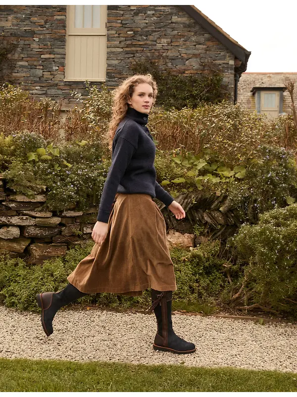 Penelope Chilvers Women's Lancaster Cotton Velvet Skirt - Tan Image 8