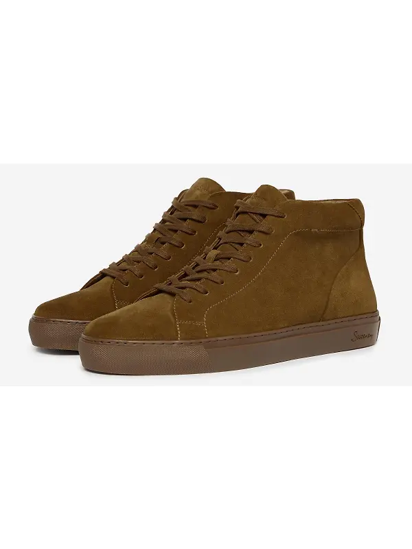 Oliver Sweeney Men's Laxey Suede Cupsole Hi-Top Trainers - Tan Image 2
