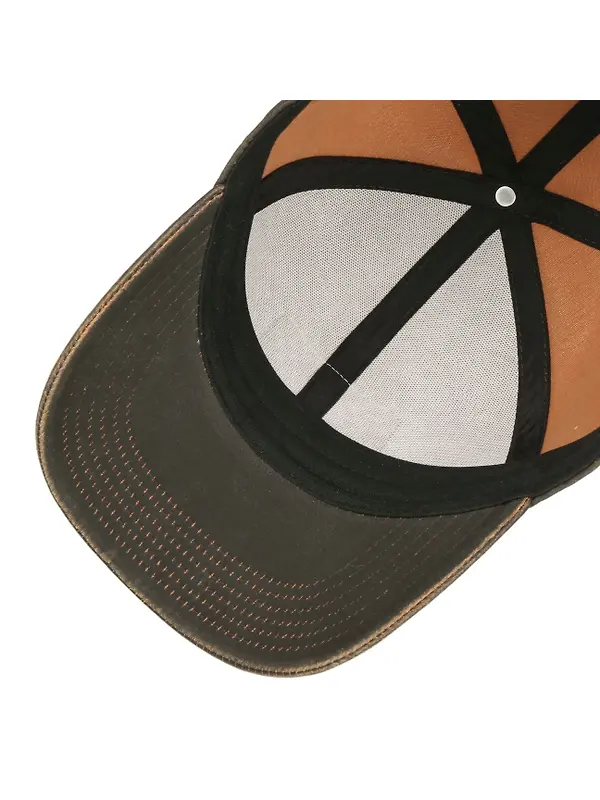 Stetson Leather Patch Baseball Cap - Brown Image 3